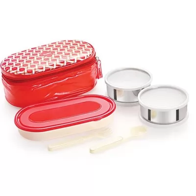 Cello Big Bite 3 Container Lunch Red