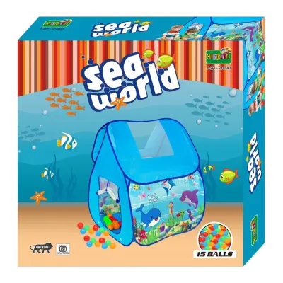 Cuddle Funblast Sea World Themed Ball Pit With Pool Balls Blue