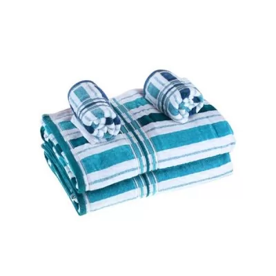 Euro Spa 2 Piece Bath and Hand Towel Set Blue
