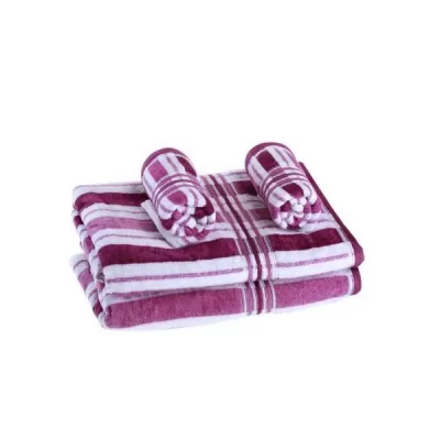 Euro Spa 2 Piece Bath and Hand Towel Set Purple