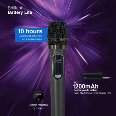FINGERS Freedom Mic-U105 Wireless Microphone 6.35mm pin Receiver