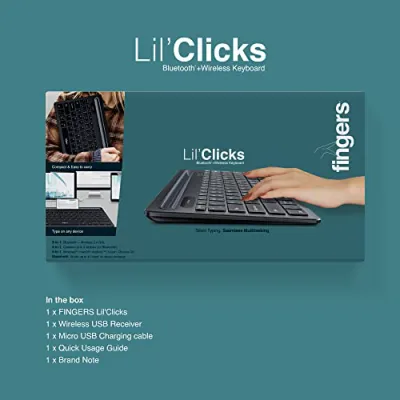 FINGERS LilClicks Bluetooth Wireless Mini Keyboard