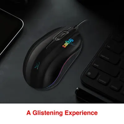 FINGERS RGB-Breathe Wired Mouse with Advance Optical Technology and Breathing RGB LED Lights