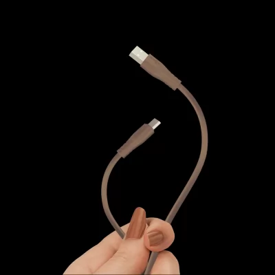 Fingers FMC-FlatType-C Mobile Cable With Data Support Caramel Brown