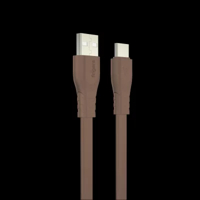 Fingers FMC-FlatType-C Mobile Cable With Data Support Caramel Brown