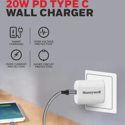 Honeywell Zest Charger PD20W Type C Fast Wall Charger HC000020 White