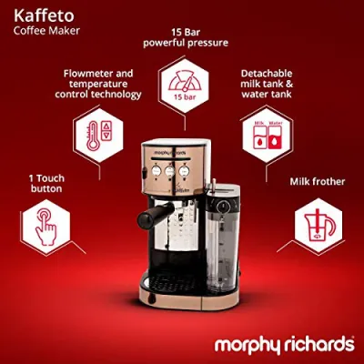 Morphy Richards 350011 Kaffeto Milk Frother And Coffee Maker 1350W