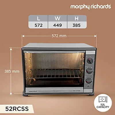 Morphy Richards 510034 52 RCSS Stainless Steel Oven Toaster Griller 52L Silver And Black