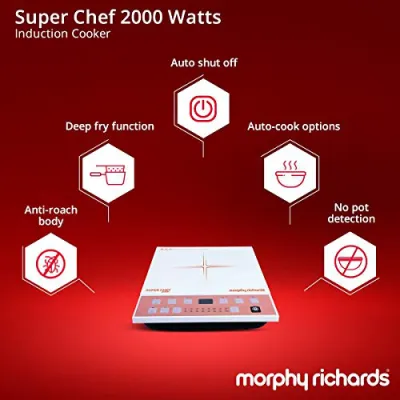Morphy Richards 820019 Super Chef Induction Cooker 2000W White And Pink