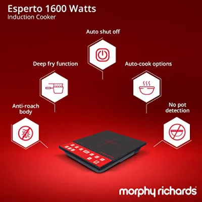 Morphy Richards 820020 Esperto Induction Cooker 1600W Black And Red