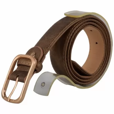 PU Leather Casual Belt MB002 Golden 34-38 Inch