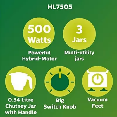 Philips HL7505 500-Watt Mixer Grinder 3 Jars