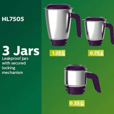 Philips HL7505 500-Watt Mixer Grinder 3 Jars