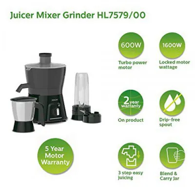 Philips HL7579-00 600W Juicer Mixer Grinder