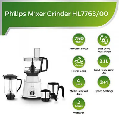 Philips HL7763-00 750W Mixer Grinder White