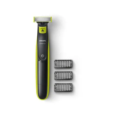 Philips QP2525-10 OneBlade Hybrid Trimmer and Shaver with 3 Trimming Combs Lime Green