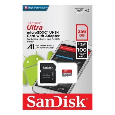 Sandisk Micro SD Ultra 100MB With A1 Apps 256GB