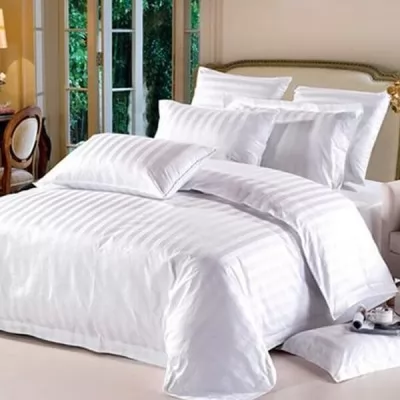 Swing White Double Bedsheet with 2 Pillow Covers