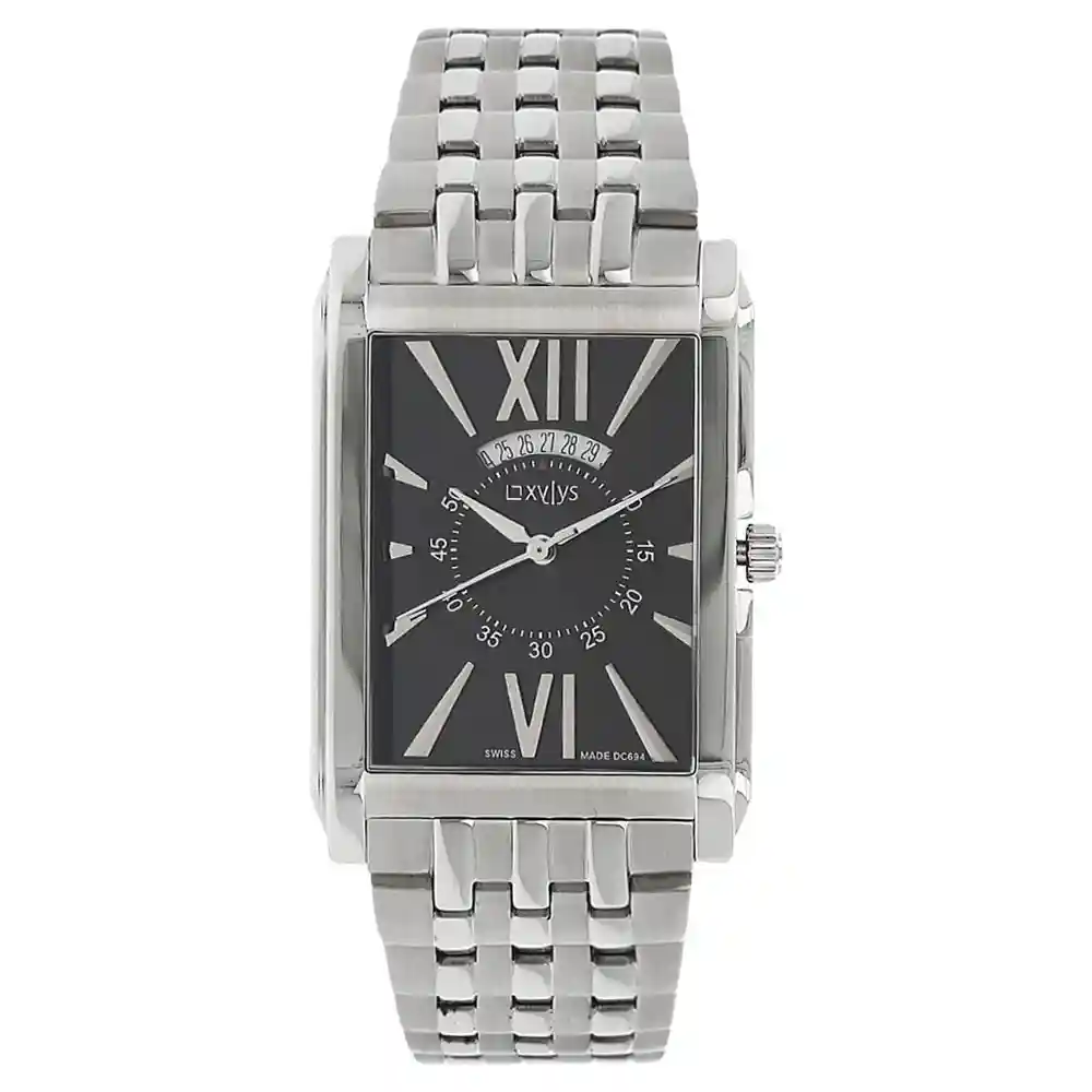 Xylys Black Dial Silver Stainless Steel Strap Watch NG9458SM01