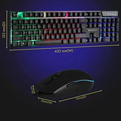 Zebronics Zeb-War Gaming USB Keyboard and Mouse Combo Black