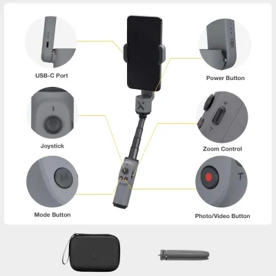 Zhiyun Smooth X Combo Kit With Mini Tripod And Pouch Gray