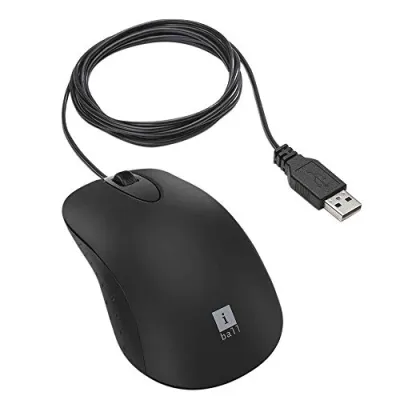 iBall Turbo Advanced High-Speed Optical Mouse Wired 1200 CPI Superfast Speed Black